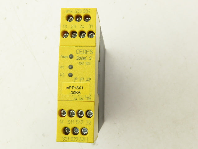 Cedes SafeC S 103 105 Safety Relay 24VDC Coil 230VAC 3A NO 2A NC IP40
