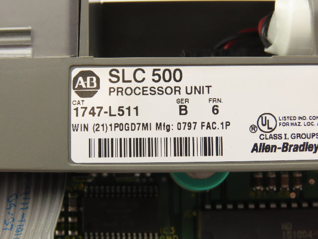 Allen Bradley 1747-L511 SLC 500 SLC 5/01 CPU Processor Controller Ser B Rev 6