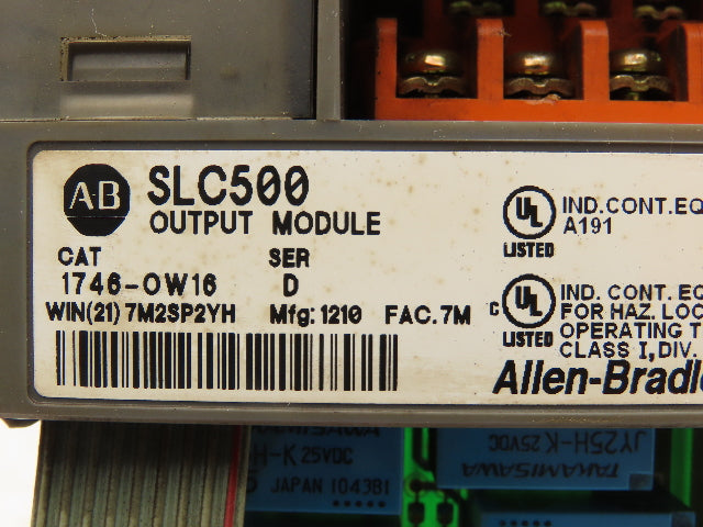 Allen Bradley 1747-OW16 SLC 500 Output Module Series D