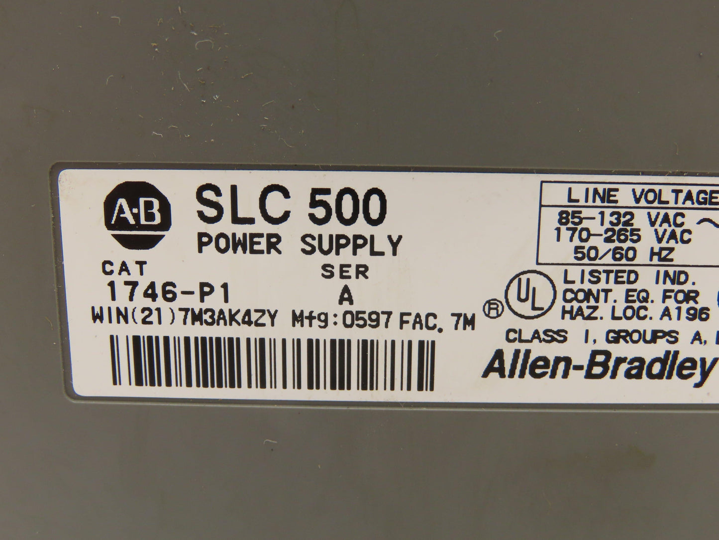 Allen Bradley 1746-P1 1746-A7 Ser A Power Supply 7-Slot Chassis Ser B