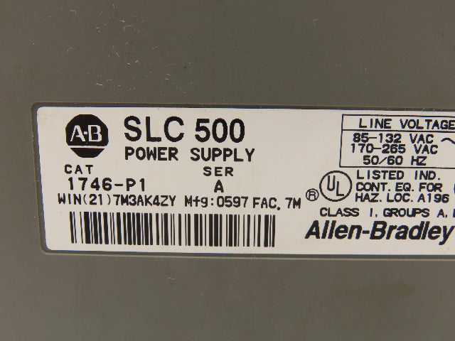 Allen Bradley 1746-P1 1746-A7 Ser A Power Supply 7-Slot Chassis Ser B