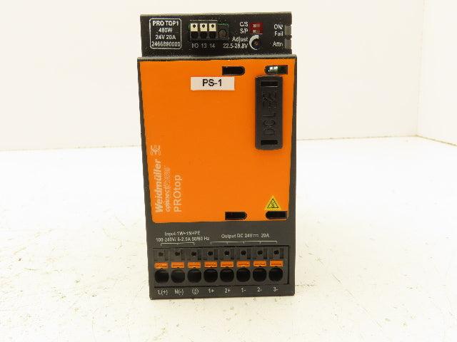 Weidmuller PROtop 2466890000 DIN Power Supply 480W 24V 20A