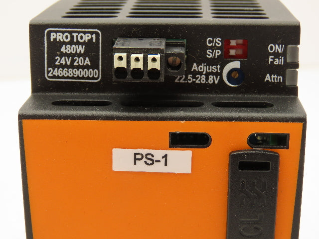 Weidmuller PROtop 2466890000 DIN Power Supply 480W 24V 20A