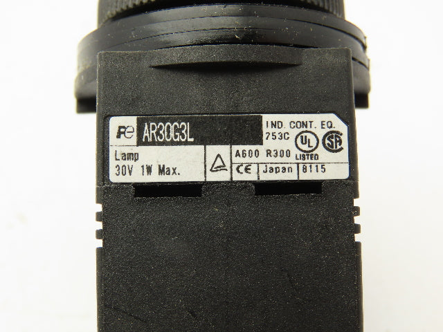 Fuji Electric White Illuminated Push Button 30mm 600V 10A 30v Bulb Lot of 9