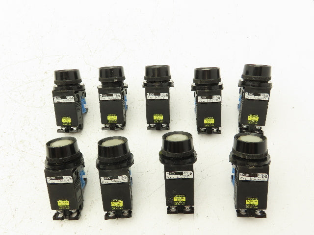 Fuji Electric White Illuminated Push Button 30mm 600V 10A 30v Bulb Lot of 9