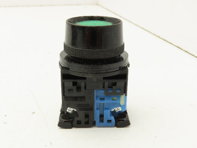 Fuji Electric Green Illuminated Push Button 30mm 600V 10A 30v Bulb Lot of 7
