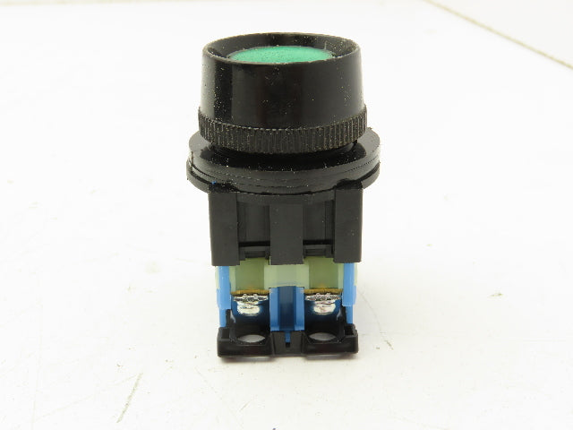 Fuji Electric Green Illuminated Push Button 30mm 600V 10A 30v Bulb Lot of 7