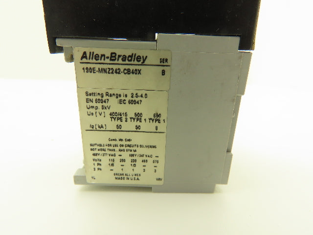 Allen Bradley 140MC2EB40 190EMNZ242CB40X Manual Motor Starter Contactor Lot of 2