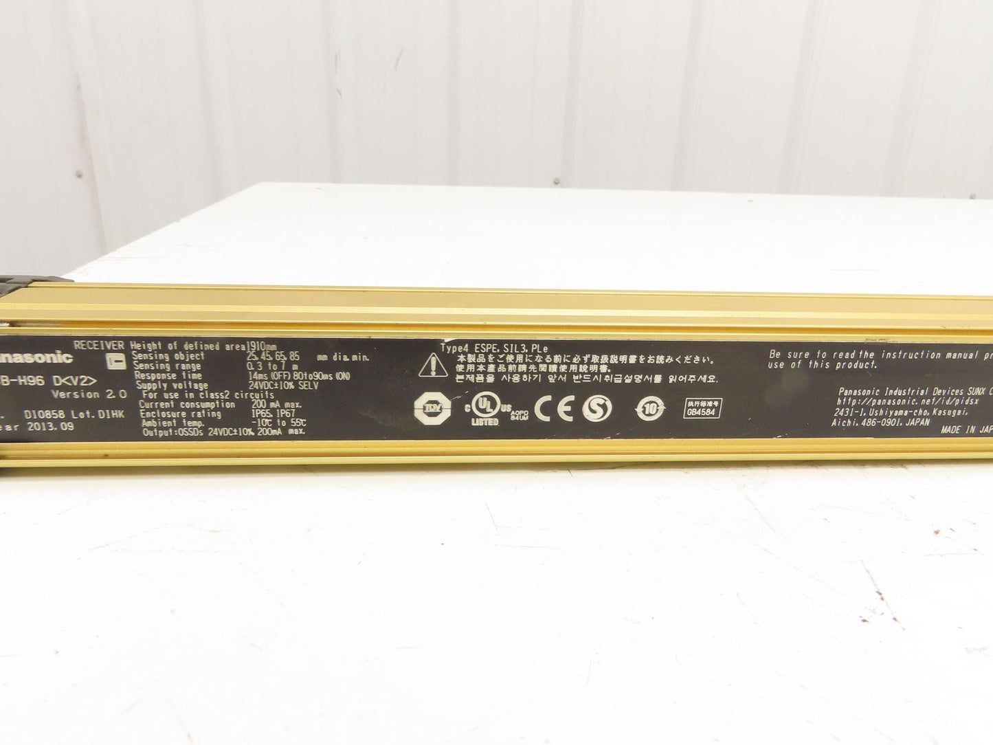 Panasonic SF4B-H96 V2 Safety Light Curtain Receiver 1910mm Height 24VDC