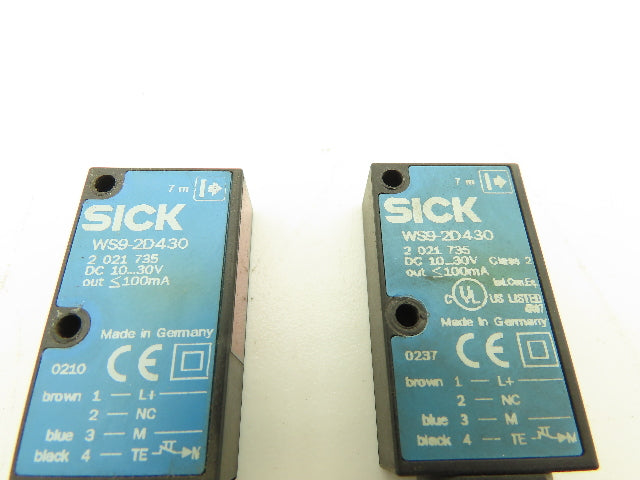 SICK WS9-2D430 Photoelectric Sensor 10-30VDC Lot of 2