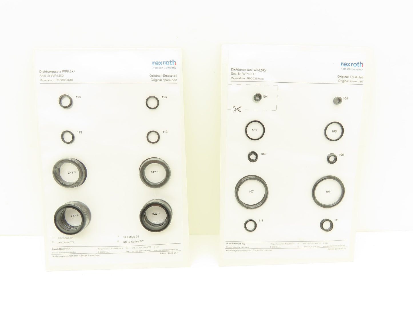 Bosch WP6.5X Rexroth Hydraulic Seal Kit