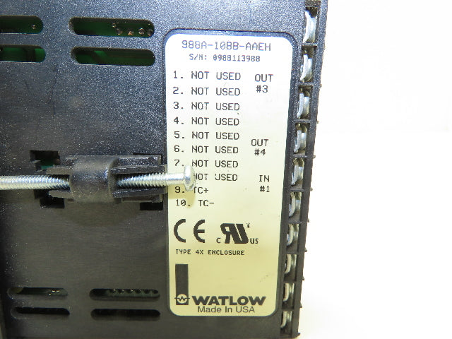 Watlow TUC 988A-10BB-AAEH Temperature Controller Series 988 *Well Used*
