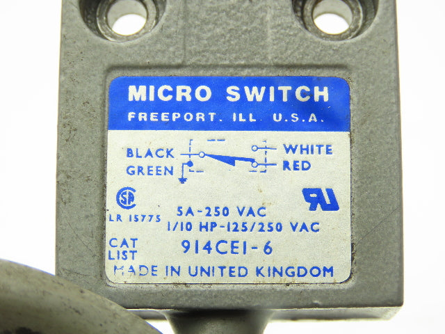 Micro Switch 914CE1-6 Plunger Limit Switch 5A 250V Lot of 3