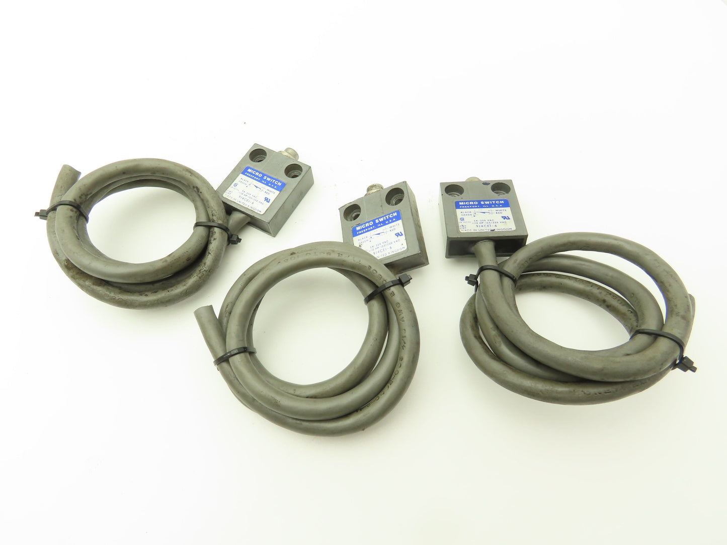 Micro Switch 914CE1-6 Plunger Limit Switch 5A 250V Lot of 3