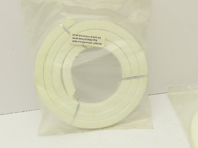 Braided Fiber Pump & Valve Gasket Packing PTFE 9/16" Square 63"L Lot of 7