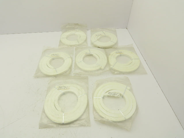 Braided Fiber Pump & Valve Gasket Packing PTFE 9/16" Square 63"L Lot of 7