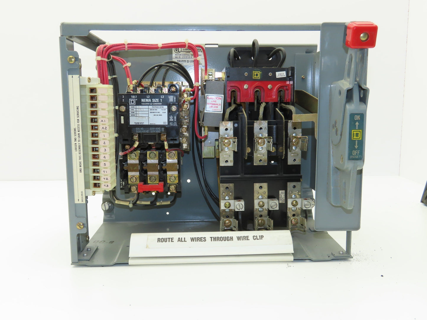 Square D 8998 MCC Bucket Motor Starter 10Hp Size 1 Fused Disconnect 3 Pole 600V