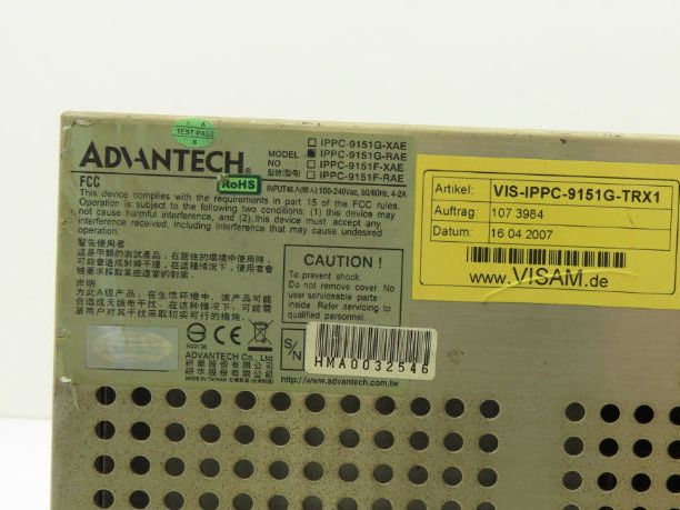 Advantech IPPC-9151G-RAE Industrial Touch Panel PC Computer 15" Windows 2000