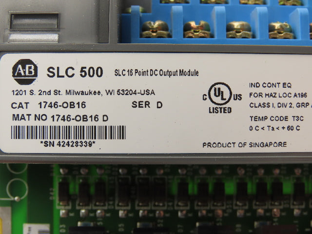 Allen Bradley 1746-OB16 SLC 500 Output Module Series D Missing Door Lot of 6