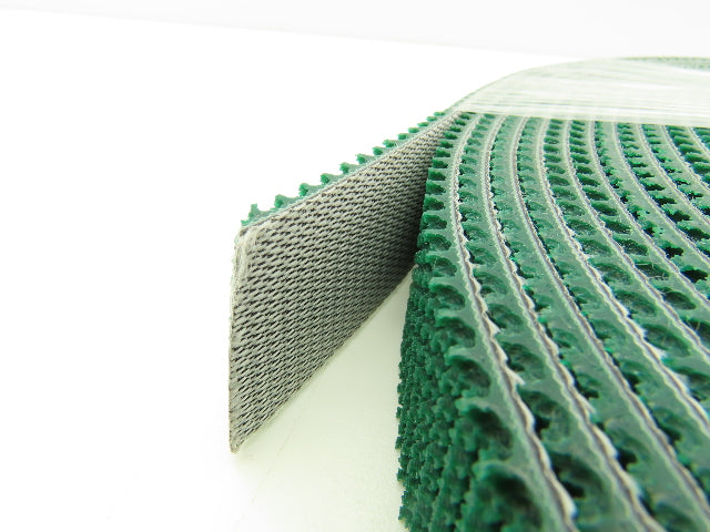 Grip-Top Conveyor Belt 1-7/16" x 100' Green PVC Rubber 2-Ply