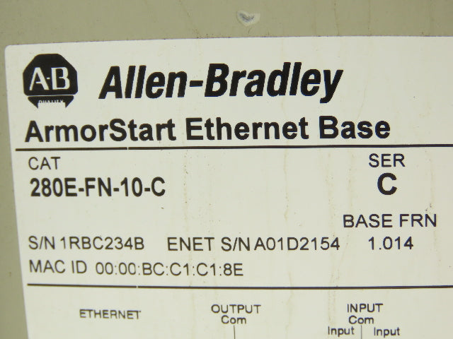 Allen Bradley 284E-FVD2P3Z-10-CR-3-EMI ArmorStart AC Drive 480V 1Hp VFD EtherNet