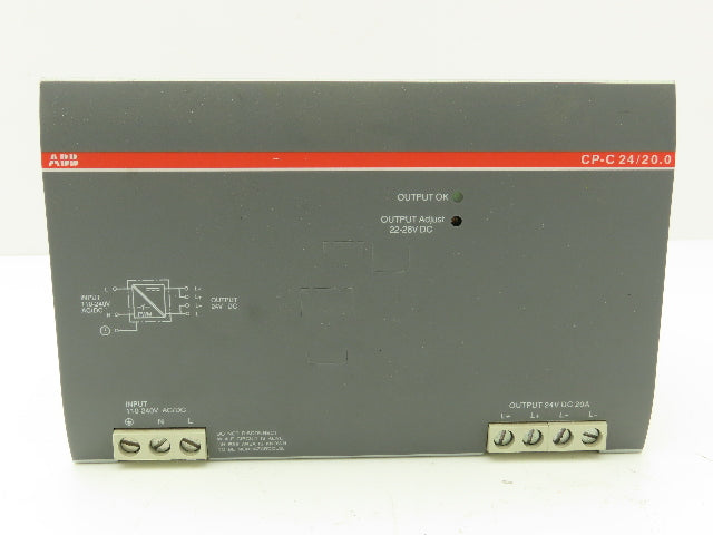ABB CP-C 24/20.0 Switching Mode Power Supply 24VDC 20A Out 110-240VAC 1PH In