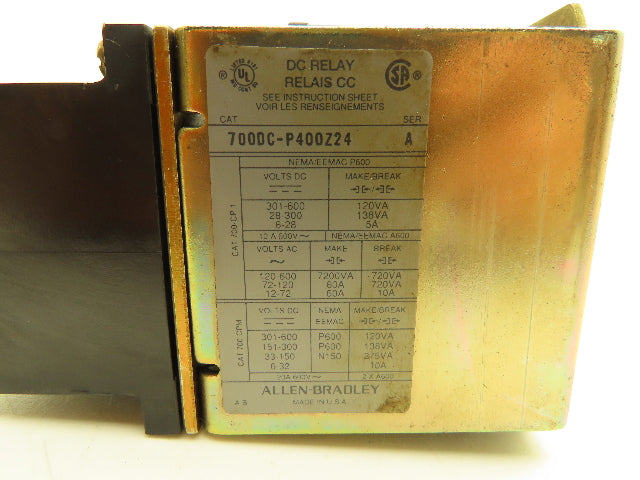 Allen Bradley DC Relay 24VDC Coil Series A Lot Of 2