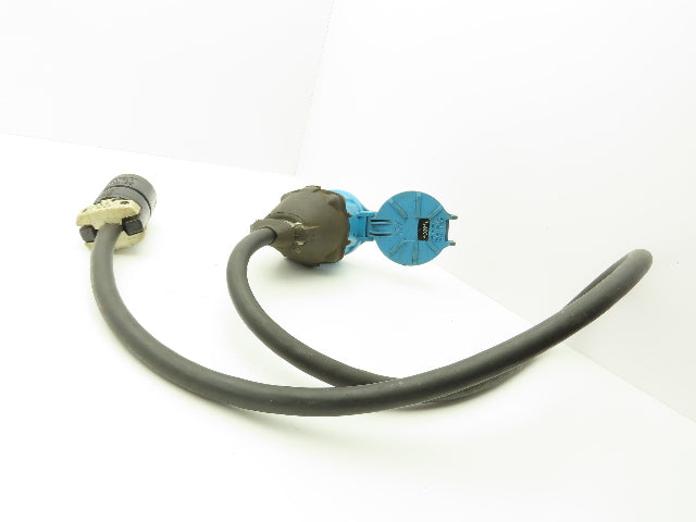 Male Hubbell 21415B Female Meltric DS,60A 30A 600VAC 10AWG 4-wire Connector Cord