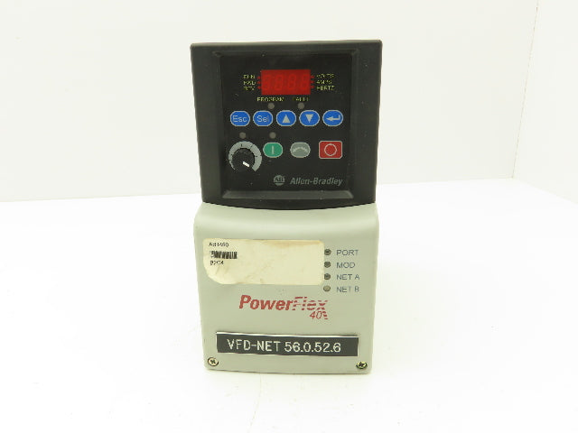 Allen Bradley 22B-D4P0N104 Powerflex 40 VFD AC Drive 22-COMM-E Module