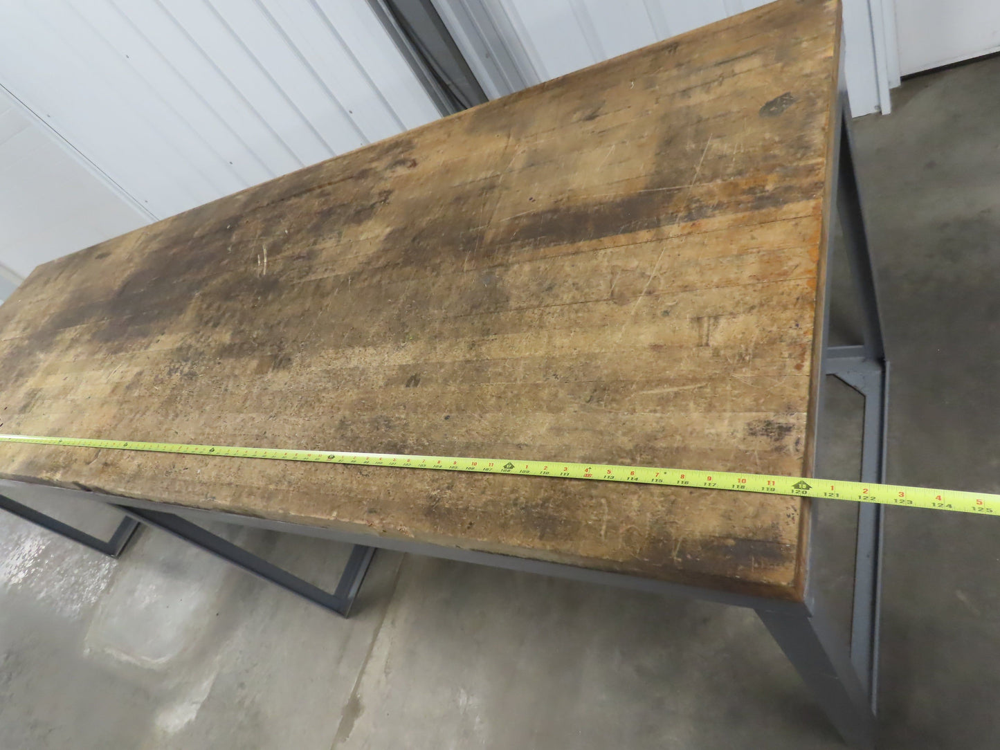 Wood Top Tool Bench Work Table 10' Long 36" Wide 38-1/2" High 1-3/4" Top