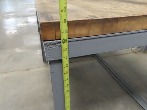 Wood Top Tool Bench Work Table 10' Long 36" Wide 38-1/2" High 1-3/4" Top