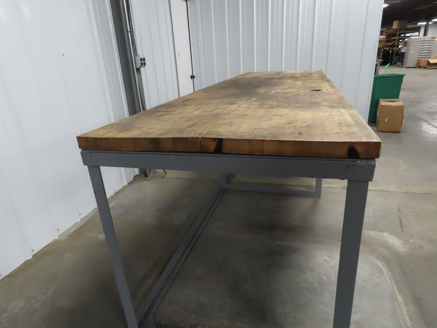 Wood Top Tool Bench Work Table 10' Long 36" Wide 38-1/2" High 1-3/4" Top