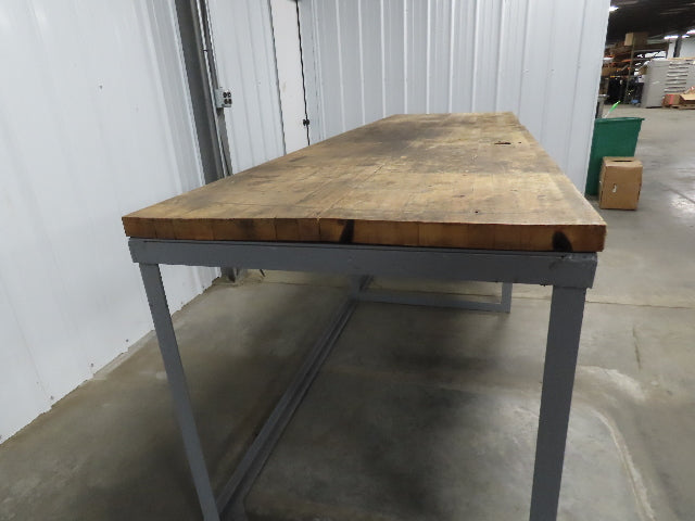 Wood Top Tool Bench Work Table 10' Long 36" Wide 38-1/2" High 1-3/4" Top