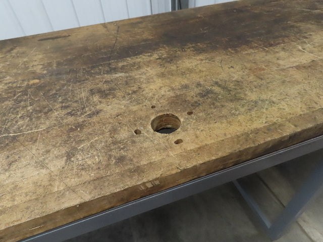 Wood Top Tool Bench Work Table 10' Long 36" Wide 38-1/2" High 1-3/4" Top