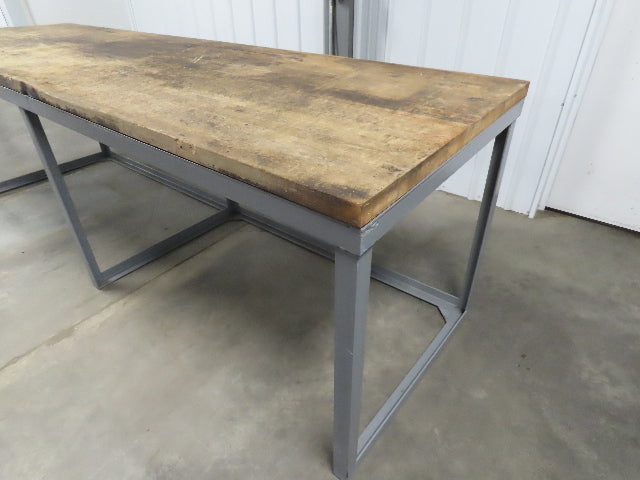 Wood Top Tool Bench Work Table 10' Long 36" Wide 38-1/2" High 1-3/4" Top