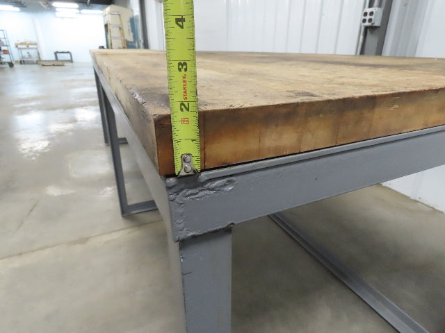 Wood Top Tool Bench Work Table 10' Long 36" Wide 38-1/2" High 1-3/4" Top