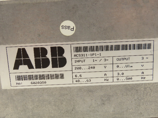 ABB ACS300 ACS311-1P1-1 Inverter Drive 1PH Input 3PH Output 3.0A 0-500Hz