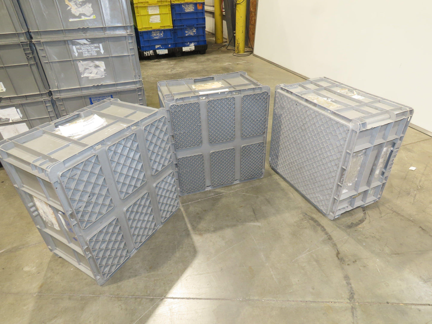 ORBIS Stakpak GRAY Stackable Plastic Tote Container Bin 24x22x14" Lot of 24