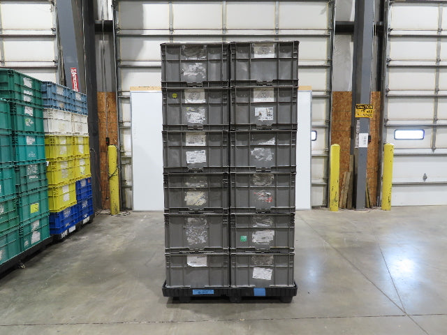ORBIS Stakpak GRAY Stackable Plastic Tote Container Bin 24x22x14" Lot of 24