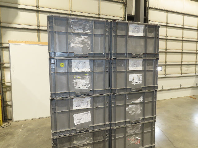 ORBIS Stakpak GRAY Stackable Plastic Tote Container Bin 24x22x14" Lot of 24