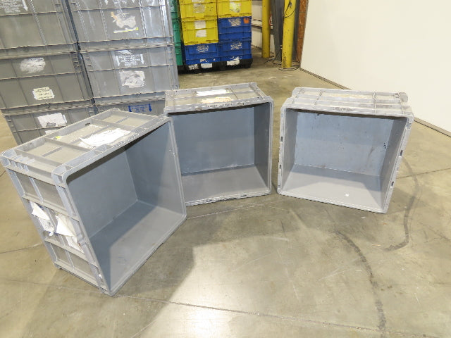 ORBIS Stakpak GRAY Stackable Plastic Tote Container Bin 24x22x14" Lot of 24