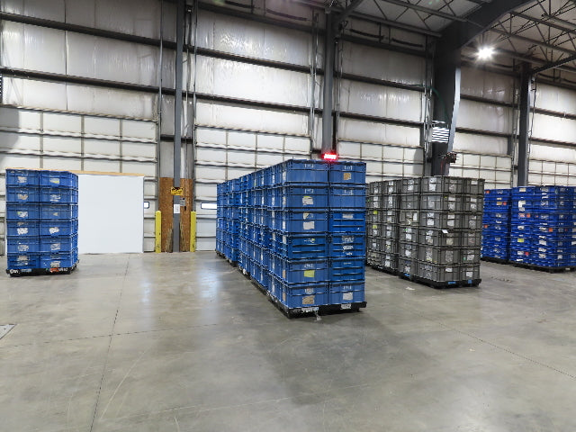 ORBIS Stakpak BLUE Stackable Plastic Tote Container Bin 24x22x14" Lot of 24