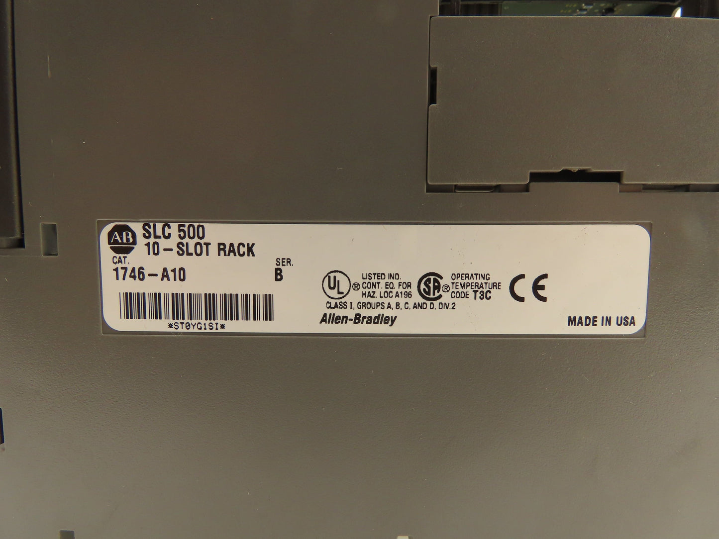 Allen Bradley 10-Slot Chassis Rack