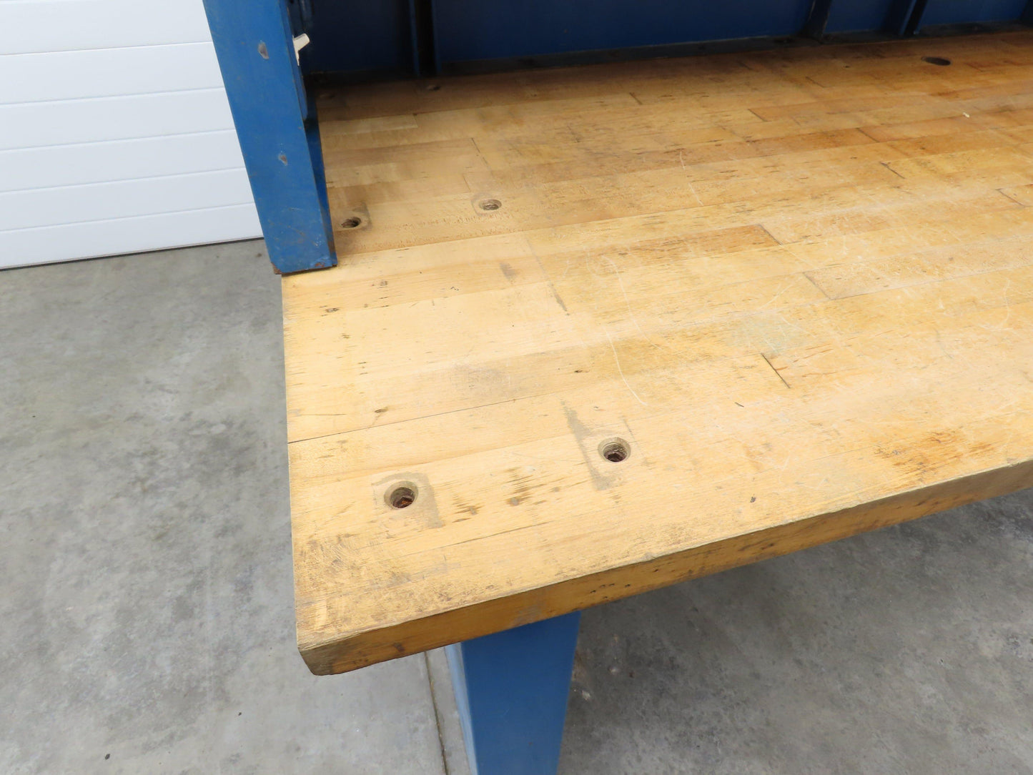 Butcher Block Top Lighted Work Bench Station Pegboard 96"W 34"D 34"H