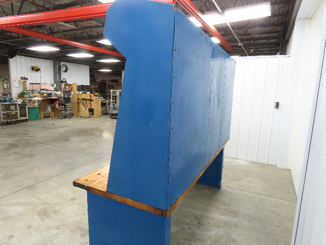 Butcher Block Top Lighted Work Bench Station Pegboard 96"W 34"D 34"H
