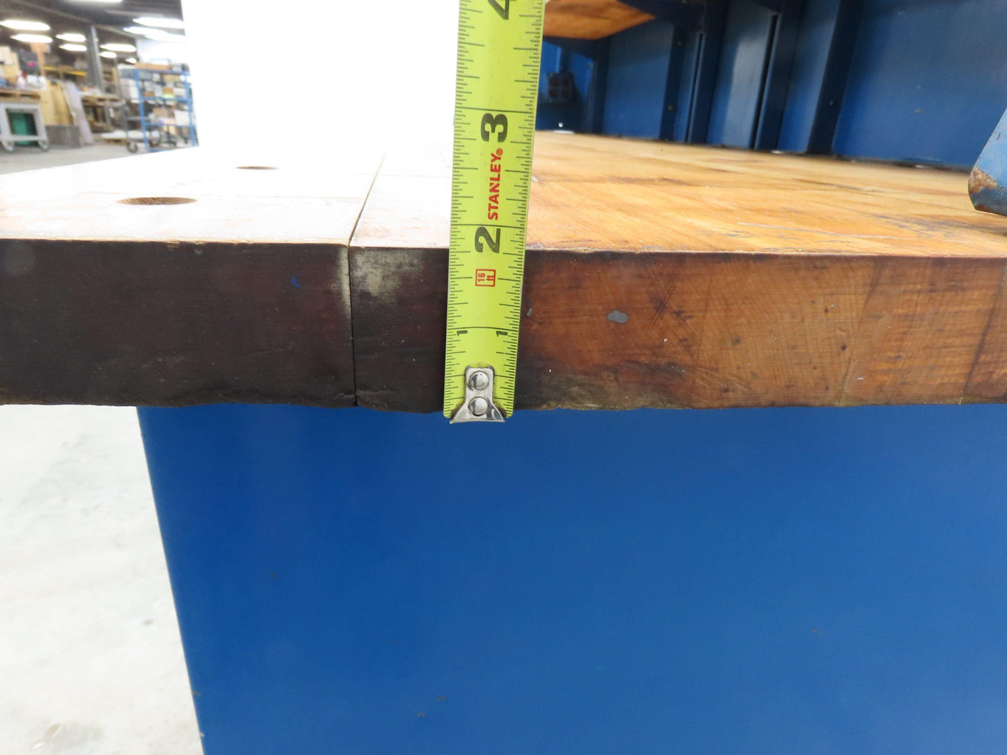 Butcher Block Top Lighted Work Bench Station Pegboard 96"W 34"D 34"H