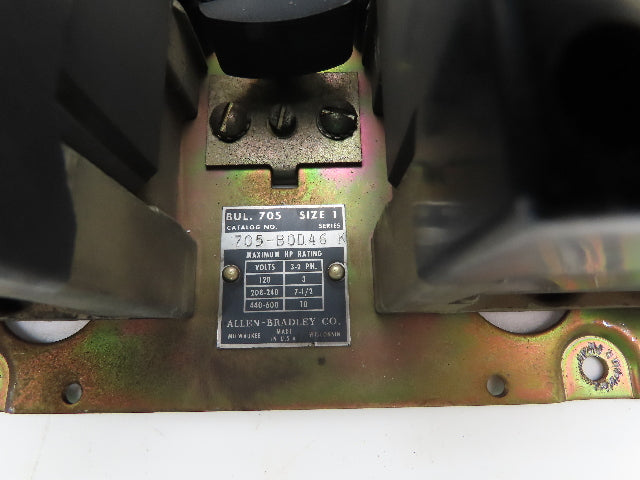 Allen Bradley 705-B0D46 NEMA Size 1 Reversing Motor Starter 3Ph 10HP 480V Coil