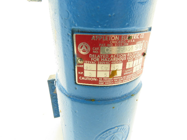 Appleton CES-6034 Explosion-Proof Locking Receptacle Box 30/60A 240/480V 3PH 4P