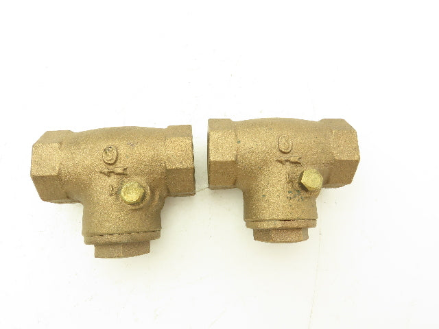 Nibco 1" FNPT Bronze Swing Check Valve T-Pattern Female Threaded Lot of 2