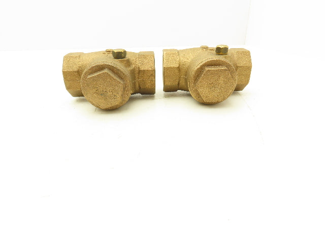 Nibco 1" FNPT Bronze Swing Check Valve T-Pattern Female Threaded Lot of 2